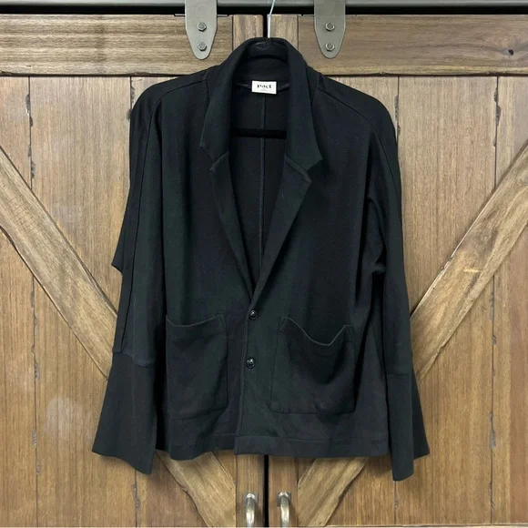 pact Airplane Relaxed 100% Organic Cotton Blazer Black Size Small - Picture 4 of 8